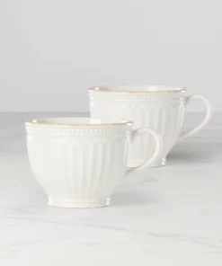 Lenox French Perle Groove 2-Piece Latte Mug Set