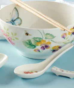 Lenox Butterfly Meadow Bowl & Chopsticks