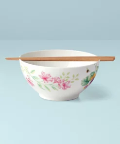 Lenox Butterfly Meadow Bowl & Chopsticks