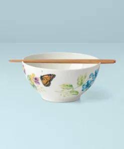 Lenox Butterfly Meadow Bowl & Chopsticks