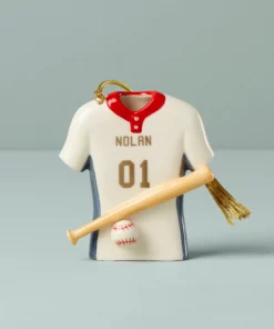 Lenox My Baseball Champ Jersey & Bat Ornament Personalized Ornaments
