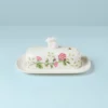 Lenox Dinnerware Butterfly Meadow Bunny Covered Butter Dish