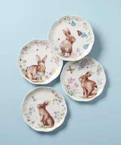 Lenox Butterfly Meadow Bunny 4-Piece Accent Plate Set