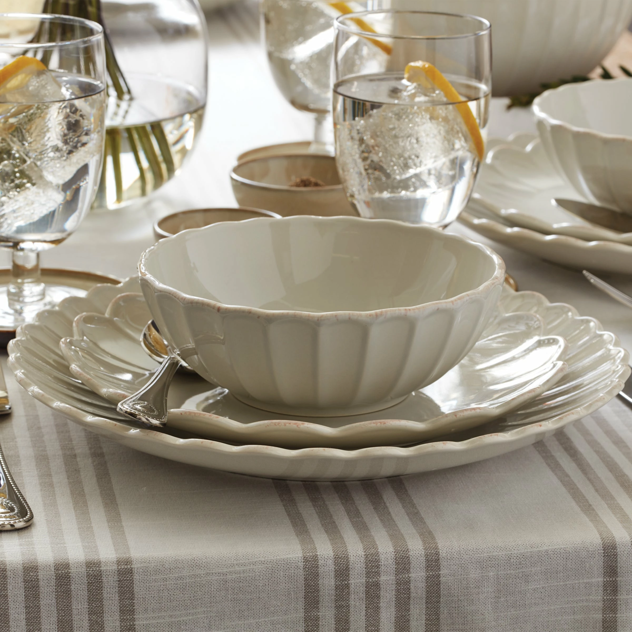 Lenox French Perle Scallop Dinner Plate