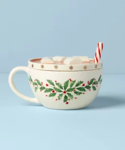 Lenox Dinnerware Holiday Cocoa Mug Covered Candy Dish