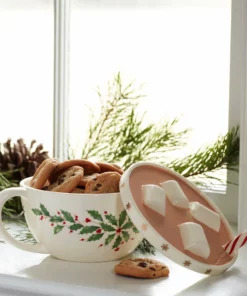 Lenox Dinnerware Holiday Cocoa Mug Covered Candy Dish