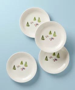 Lenox Profile Snow Day 4-Piece Accent Plate Set Dinnerware