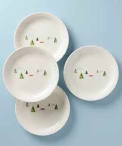 Lenox Dinnerware Profile Snow Day 4-Piece Dinner Plate Set