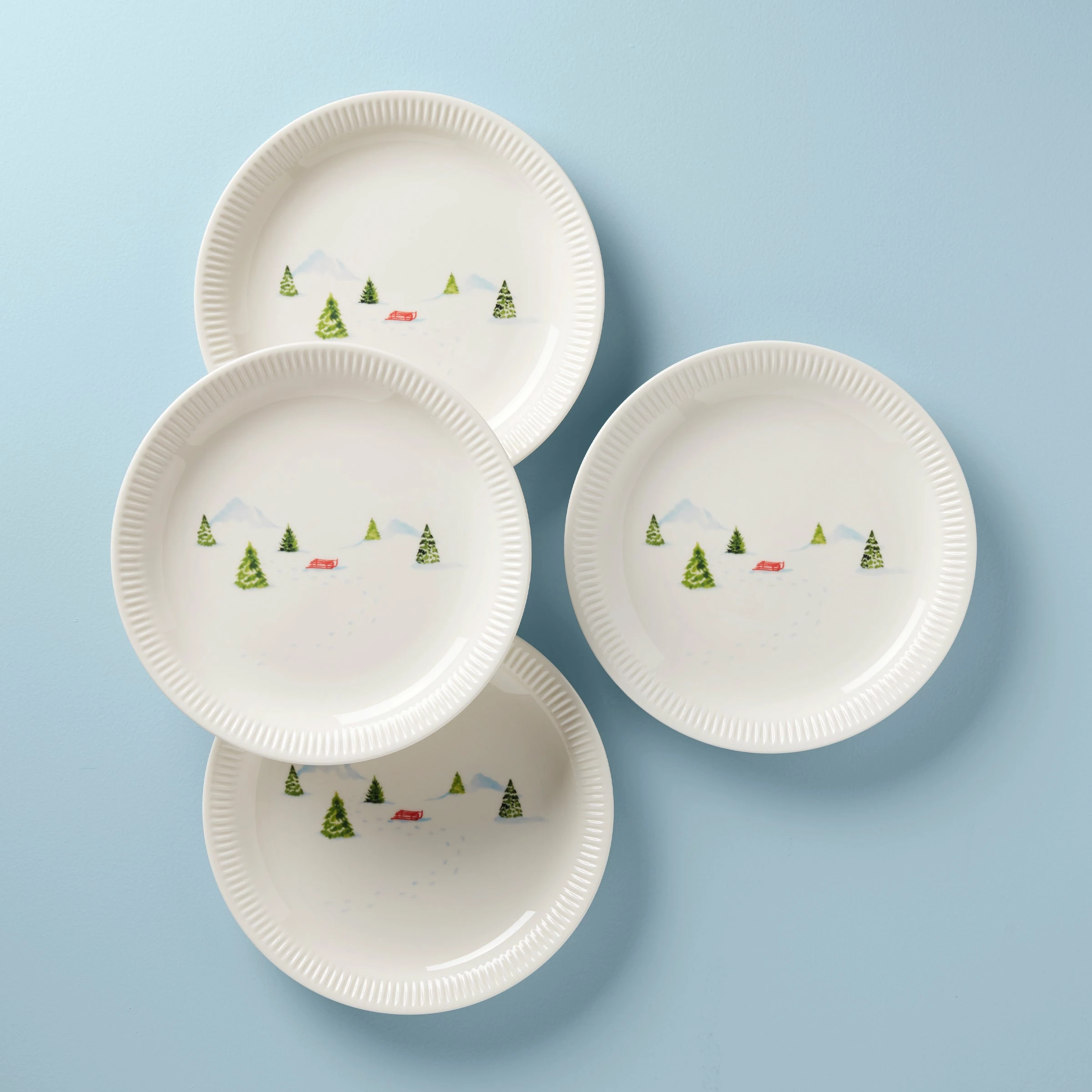 Lenox Dinnerware Profile Snow Day 4-Piece Dinner Plate Set