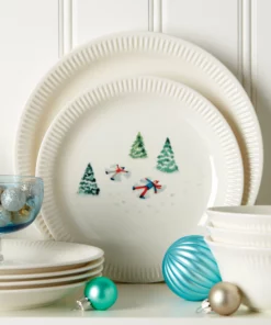 Lenox Dinnerware Profile Snow Day 4-Piece Dinner Plate Set