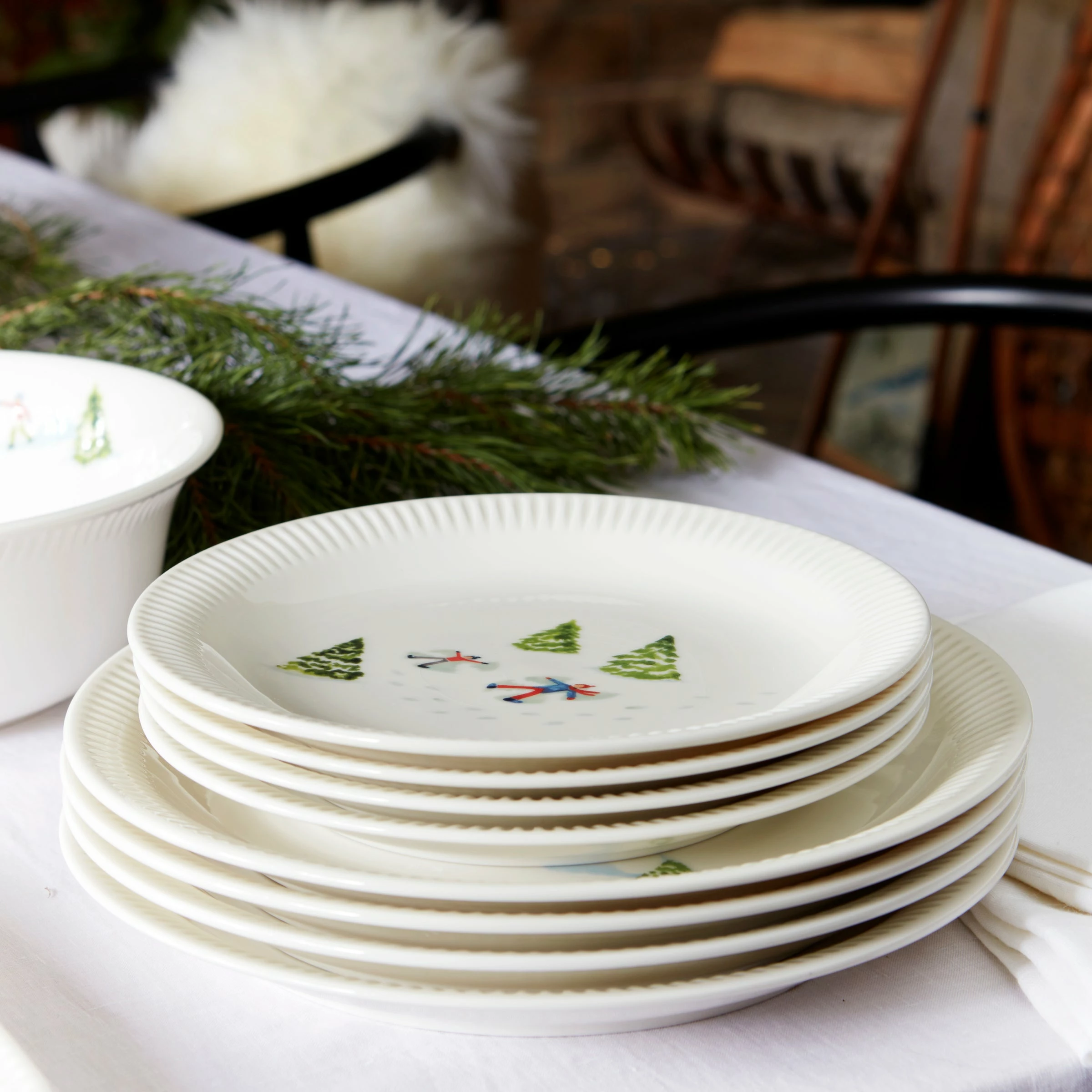 Lenox Dinnerware Profile Snow Day 4-Piece Dinner Plate Set