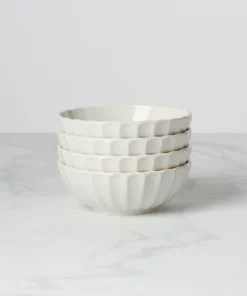 Lenox Dinnerware French Perle Scallop 4-Piece Bowl Set