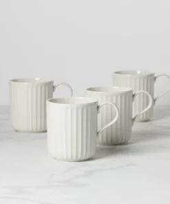 Lenox Dinnerware French Perle Scallop 4-Piece Mug Set