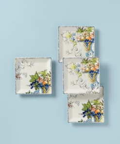 Lenox Autumn Studio 4-Piece Square Party Plate Set