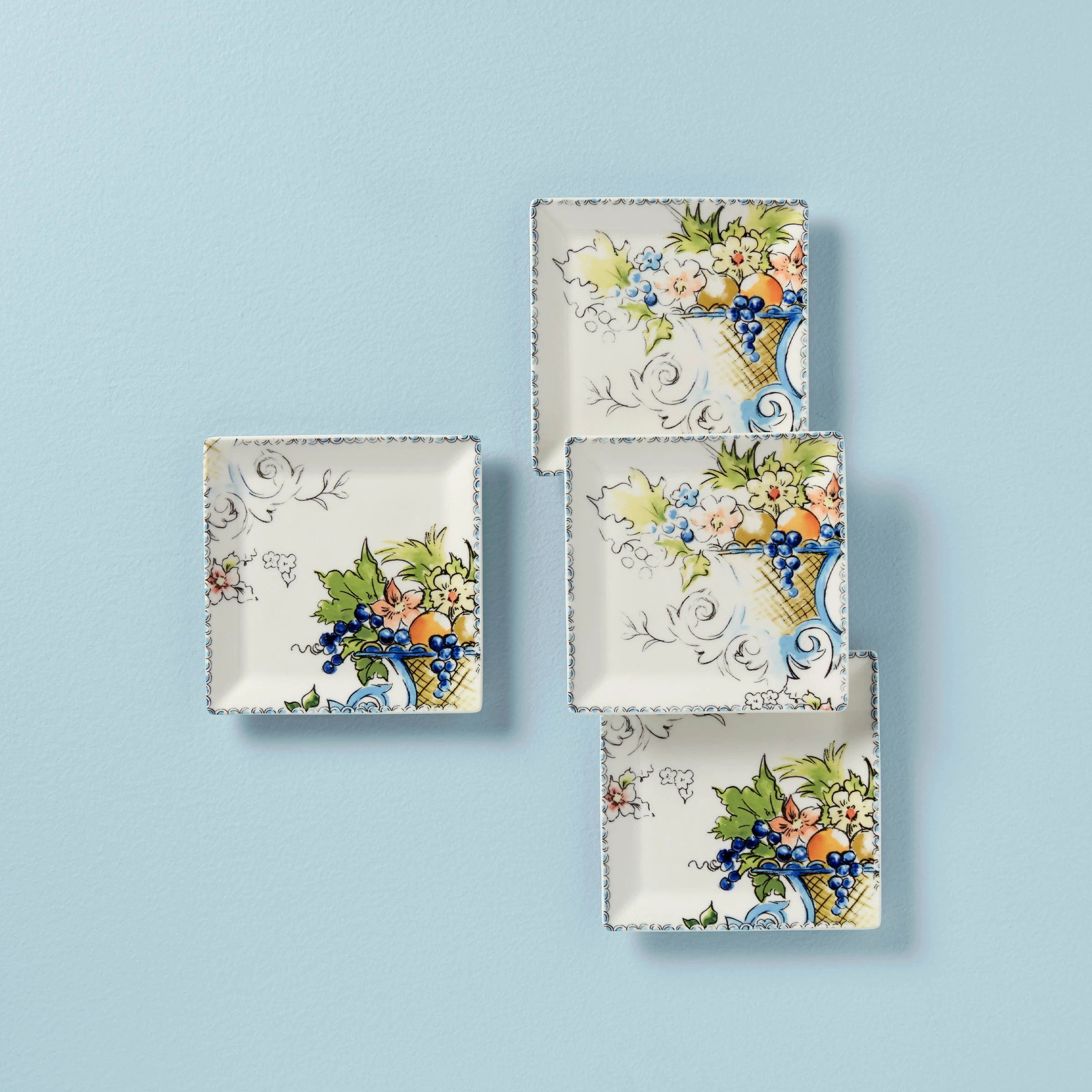 Lenox Autumn Studio 4-Piece Square Party Plate Set