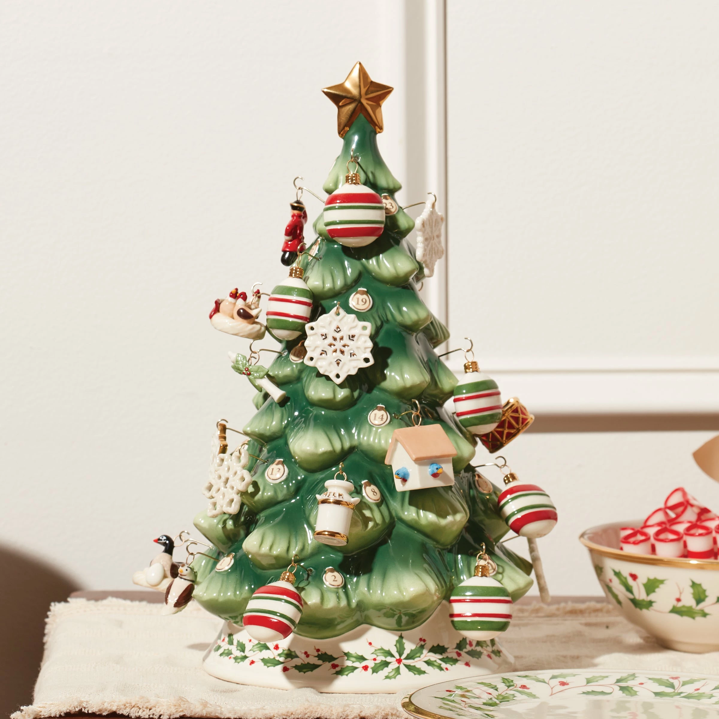 Lenox Treasured Traditions Advent Calendar Tree Set Décor