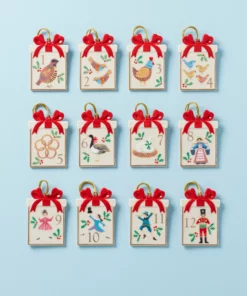 Lenox Twelve Days Of Christmas 12-Piece Ornament Set Ornament Trees