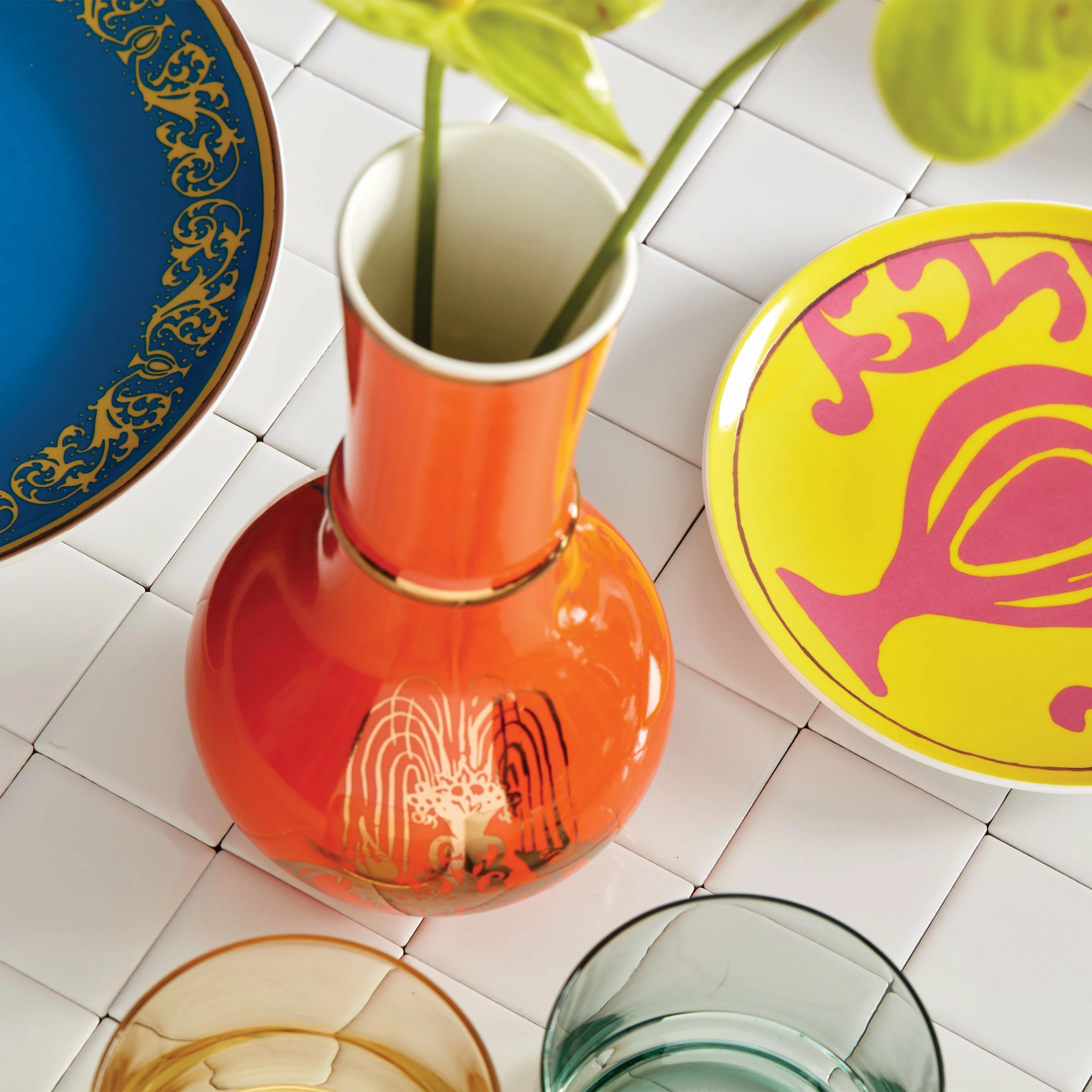 Lenox LX Remix Orange Vase Home Décor