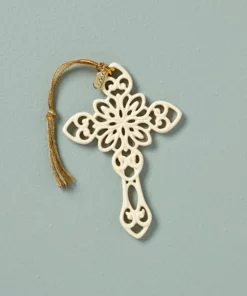Lenox 2022 Snow Fantasies Cross Ornament
