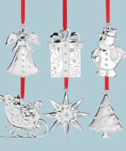 Lenox Sale Silver Gems Clear Stone 6-Piece Ornament Set