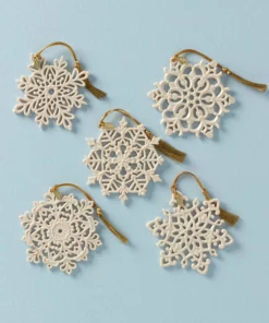 Lenox Snow Fantasies 5-Piece Snowflake Ornament Set Sale