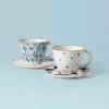 Lenox Dinnerware Blue Bay 4-Piece Teacup & Saucer Set