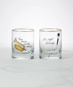 Kate Spade Manhattan, Please Double Old Fashioned Glass Set