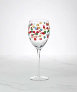 Kate Spade Drinkware It's Raining Confetti Wine Glass