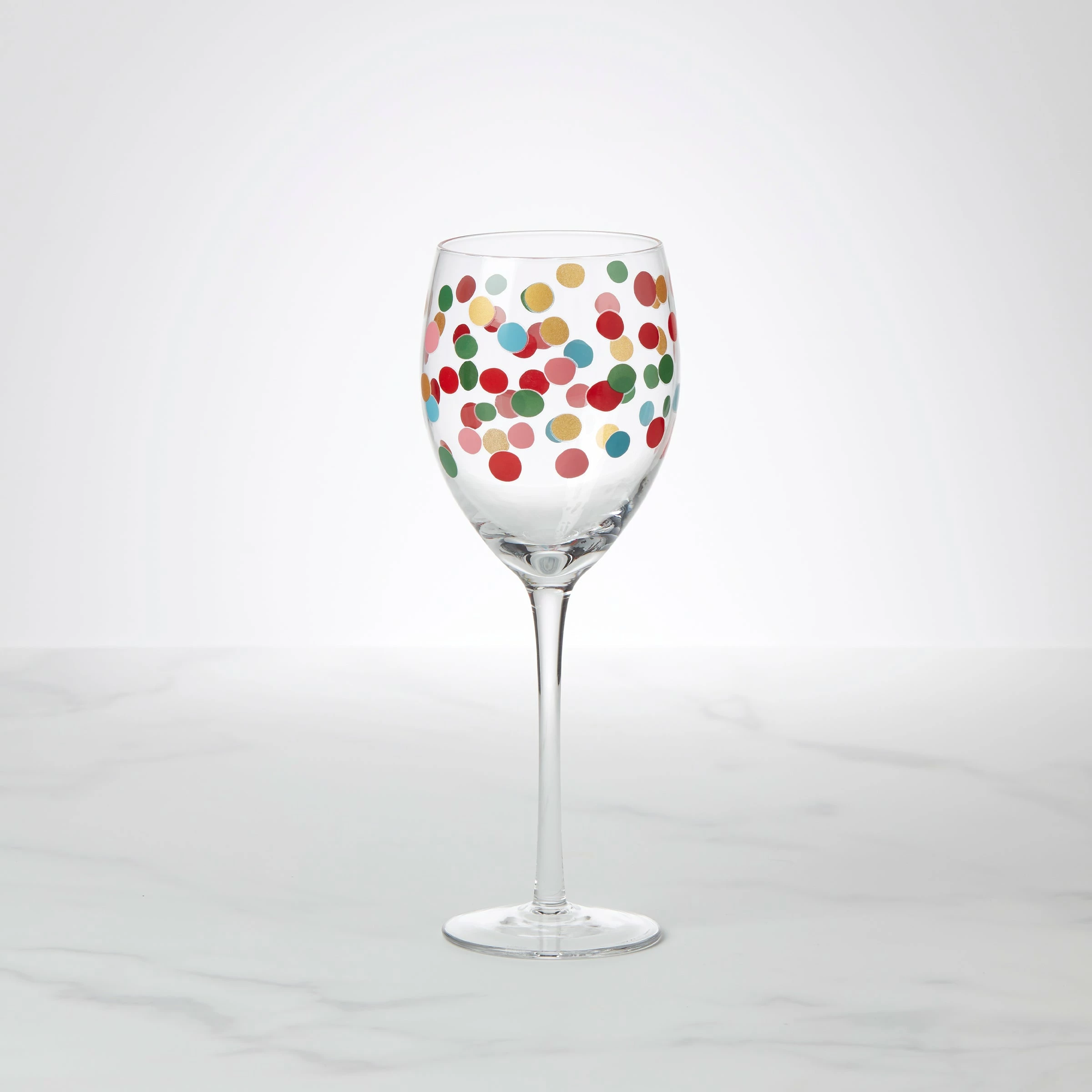 Kate Spade Drinkware It's Raining Confetti Wine Glass