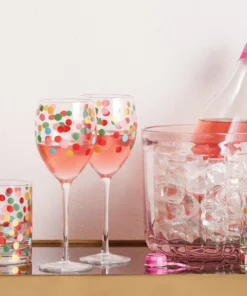 Kate Spade Drinkware It's Raining Confetti Wine Glass