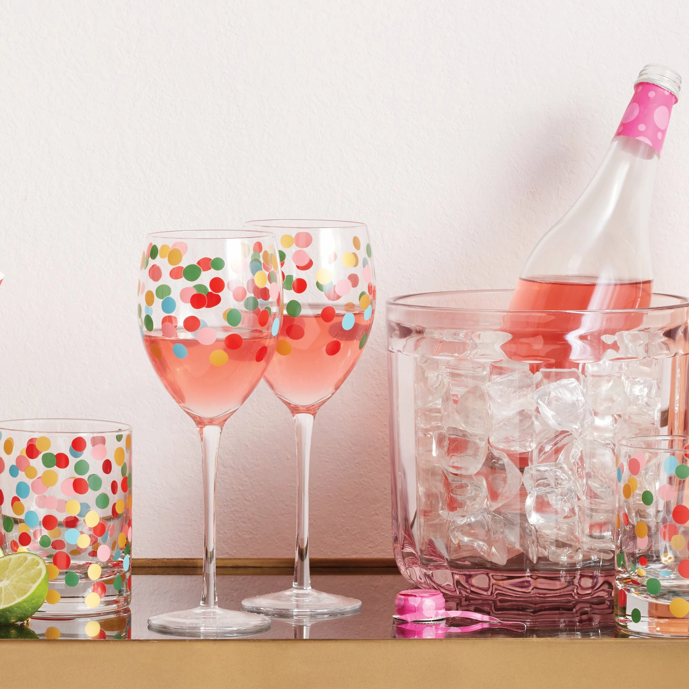 Kate Spade Drinkware It's Raining Confetti Wine Glass