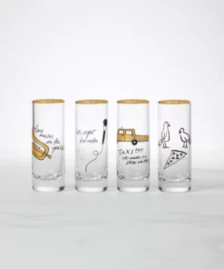 Kate Spade Accessories Manhattan, Please 4-Piece Shot Glass Set