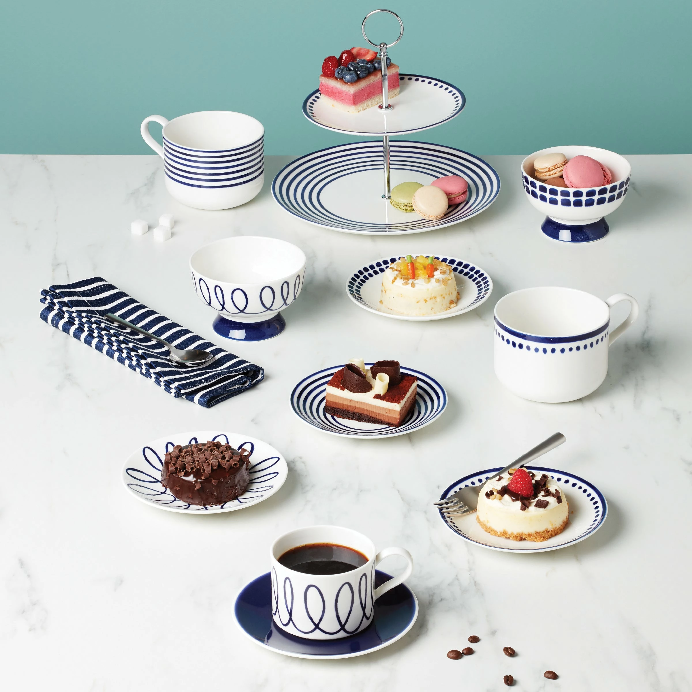 Kate Spade Charlotte St 4pc Tidbit Plates Dinnerware