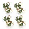 Lenox Holiday Green 4pc Napkin Ring Set Dinnerware