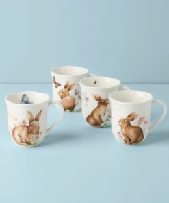 Lenox Butterfly Meadow Bunny 4pc Mugs