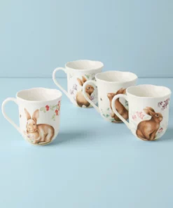 Lenox Butterfly Meadow Bunny 4pc Mugs