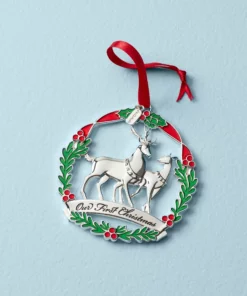 Lenox 2022 Our First Christmas Metal Deer Ornament Annuals